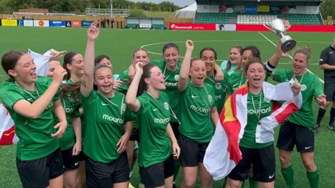 Guernsey celebrate winning the Muratti a year ago after beating Jersey 2-1 at Victoria Park