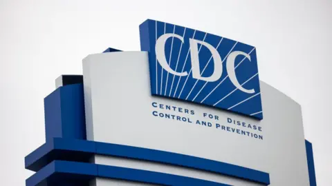 A view of the sign of Center for Disease Control headquarters