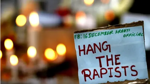 Getty Images A protest in 2014 demanding death penalty for Nirbhaya's rapists