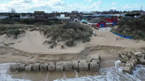 Martin Barber/BBC Life boat station at Hemsby where there is a sharp drop stopping them being able to launch