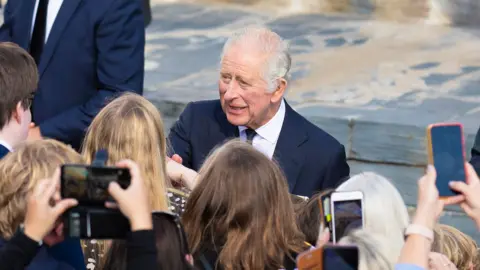 EPA King Charles III's visit to the Senedd in Cardiff on 16 September