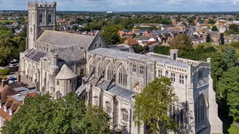 Elevated view of Christchurch Priory church