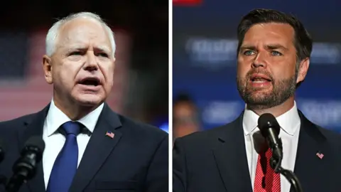 Getty Images Tim Walz and JD Vance