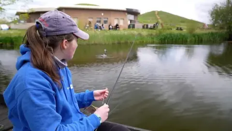 Teenager fishing