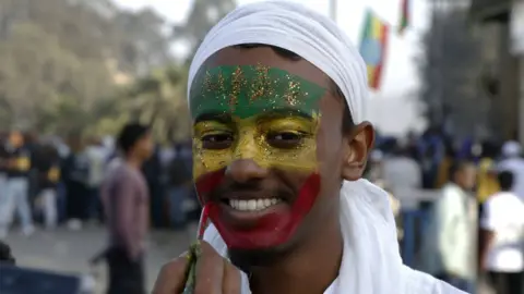 Anadolu Agency Ethiopians attend a parade to mark the 124th anniversary of Battle of Adwa at King II Menelik Square in Addis Ababa, Ethiopia on March 02, 2020. Battle of Adwa is the Ethiopia's victory over Italian forces at the Battle of Adwa, on March 1, 1896