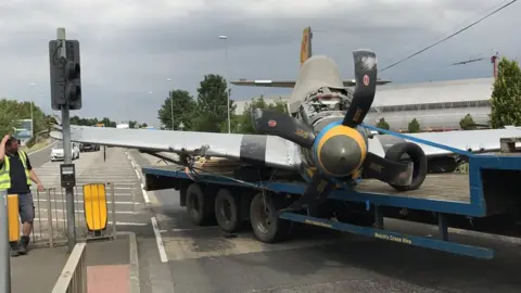 Twitter/@roadpoliceBCH The World War Two Mustang "Miss Velma"