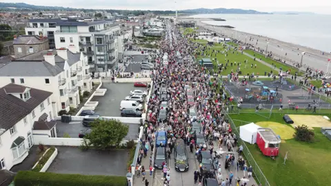 PA Media The funeral cortege of Sinéad O'Connor in Bray, Ireland, on 8 August 2023