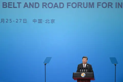 Getty Images Chinese President Xi Jinping speaks during the opening ceremony of the Belt and Road Forum in Beijing in April 26, 2019