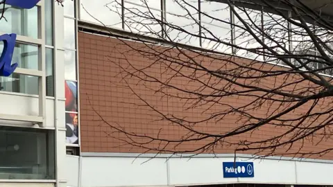 BBC Close up image of an external wall of the supermarket