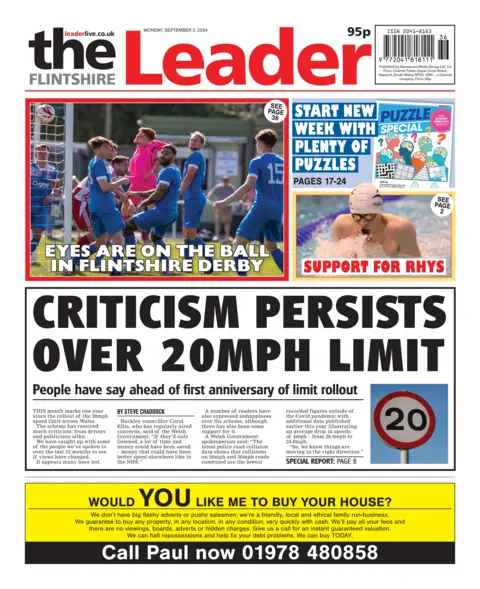 Flintshire Leader Flintshire Leader front page