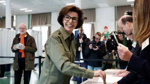 Reuters Rachida Dati cast her vote in Paris