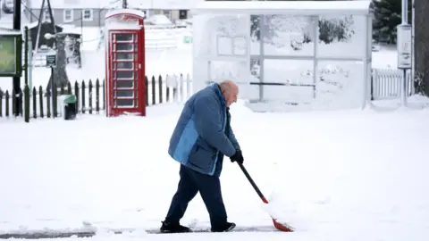 PA Media Snow at Leadhills