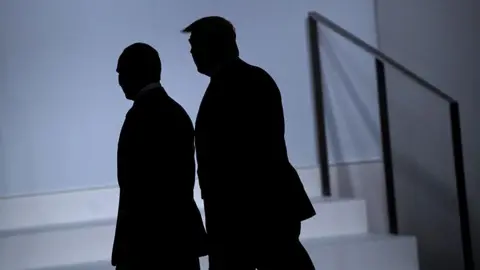 Color images Vladimir Putin and Donald Trump were seen at the G20 summit in Osaka, Japan in June 2019