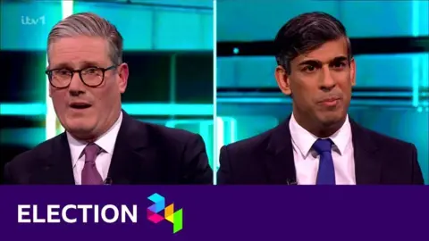 Sir Keir Starmer and Rishi Sunak at ITV election debate