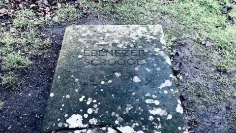 BBC Scrooge's gravestone