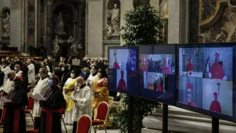 EPA Cardinals join the consistory via video link