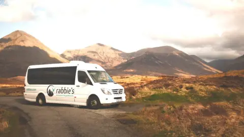 Rabbie’s Trail Burners Rabbie's Tours coach on Skye