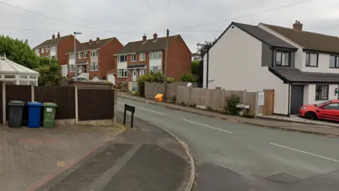 A street view image of Bowling Green Avenue in Wilnecote, near Tamworth.
