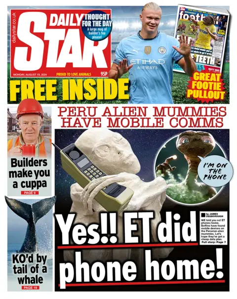 The main headline on the front page of the Daily Star reads: 