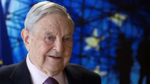 AFP US financier-cum-philanthropist George Soros, Founder and Chairman of the Open Society Foundations, arriving for a meeting in Brussels in April 2017