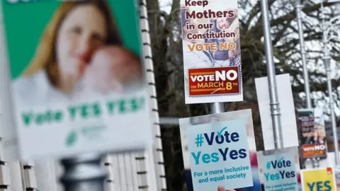 Clodagh Kilcoyne/Reuters Signage for the referendum in Dublin