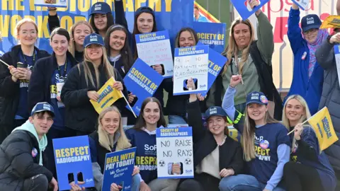 Health workers on the picket line in Belfast as strike action continues