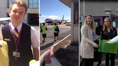 BBC Monarch workers collect their belongings