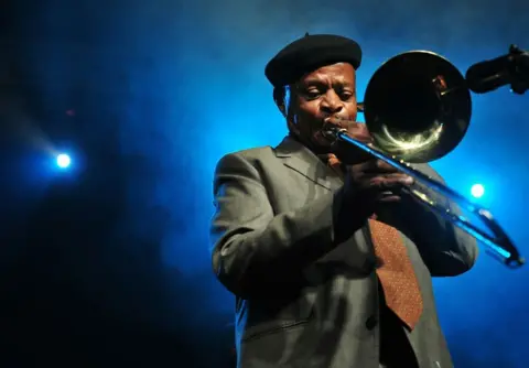 Sowetan/Gallo Images/Getty Images Jonas Gwangwa in 2017