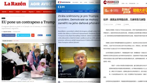 BBC Monitoring Screengrabs from newspaper websites