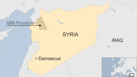 Map of Syria and Idlib province