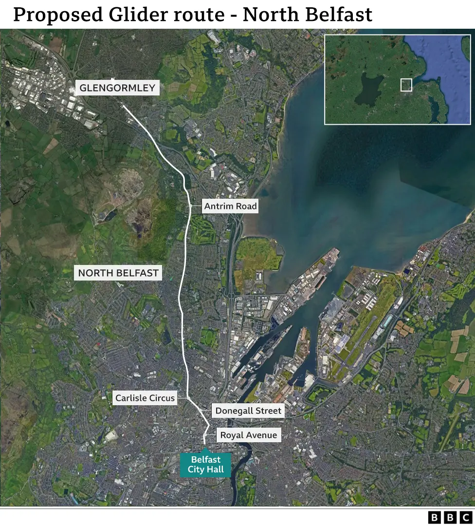 Proposed glider route north to south