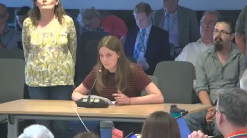 South Gloucestershire Council Student speaking at council meeting