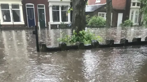 Flash flooding in Sir John's Road, Selly Park, Birmingham