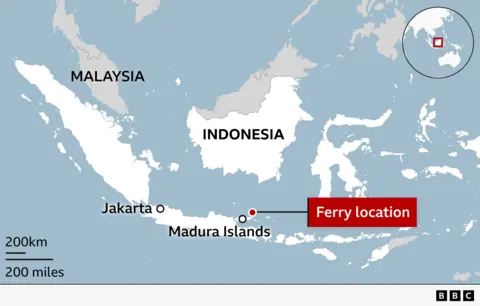 Graphic showing map of Indonesia