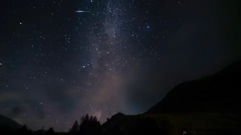 View of stars at the Rest and Be Thankful viewpoint in Scotland