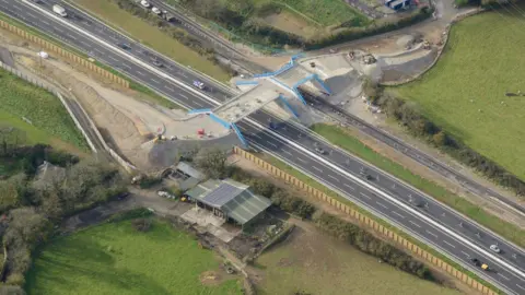 An aerial view of the A30 Chiverton to Carland Cross dualling project