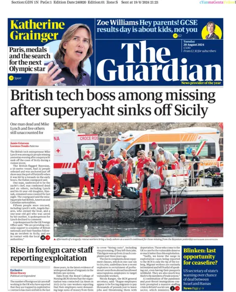 Guardian front page