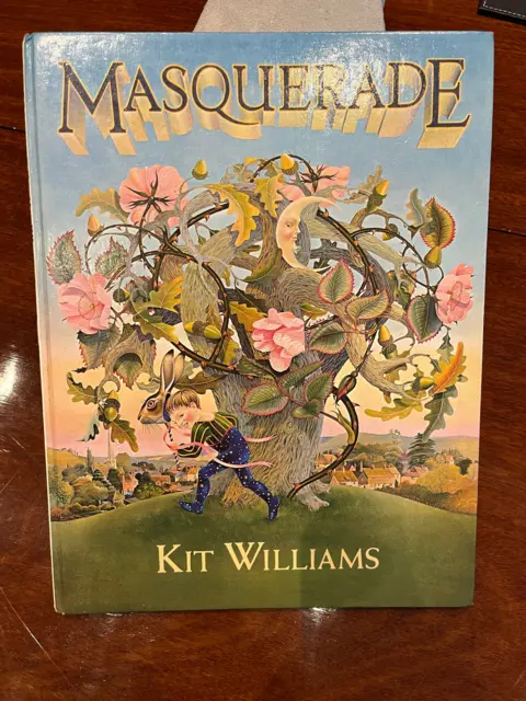 Nicola Haseler/BBC The cover art for Masquerade has a tree blooming with flowers and leaves with a boy playing underneath