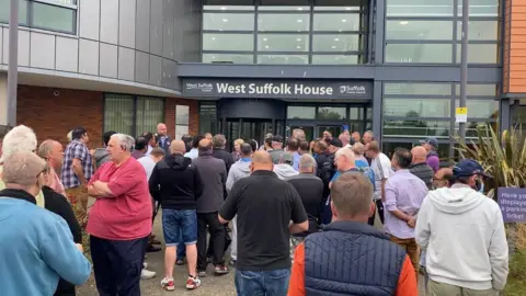 BBC Taxi drivers outside council office