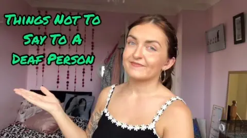 YouTube/Louise Goldsmith Louise Goldsmith's video of things not to say to deaf person