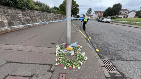 A large section of South Road was cordoned off on Sunday
