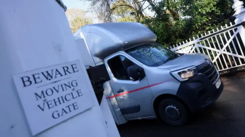 Reuters Removal vans leaving Royal Lodge in Windsor
