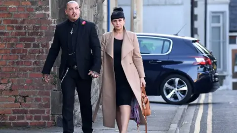 Wales News Service Pearl's parents Paul and Gemma Black arriving at the inquest in Pontypridd