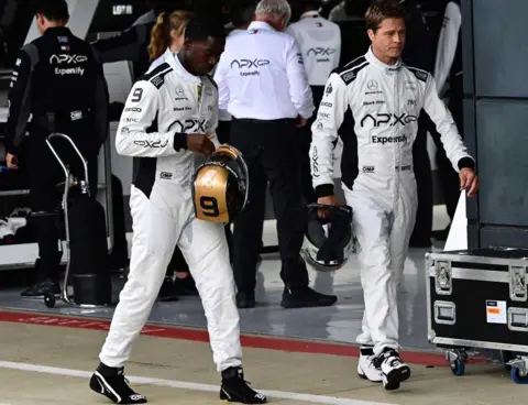 Shutterstock Brad Pitt and Damson Idris at Silverstone