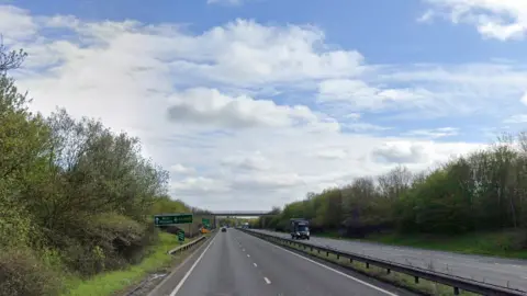 A streetview showing the A50 dual carriageway.