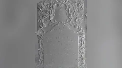 University of Leicester Image showing the inscription on the grave