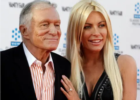 Reuters Hugh Hefner and his then fiancee, Playboy Playmate Crystal Harris, in 2011