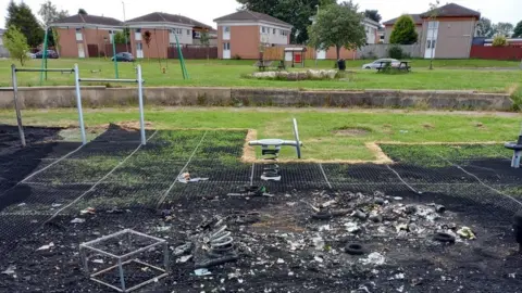 Northumbria Police Fire damage at park