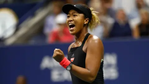 ALLSPORT/GETTY Ms Osaka during the match