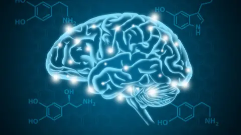 Getty Images Graphic representation of serotonin in the brain